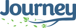 Logo that says "Journey." The logo has a branch extending from the "y," leaving a trail of leaves.