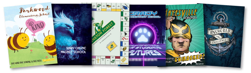 Examples of our custom yearbook covers.